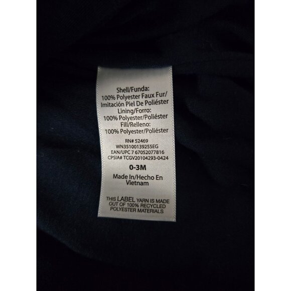 NWT Wonder Nation Teddy Fleece Pram Blue, 0-3M Hooded Bunting Suit - Picture 3 of 4